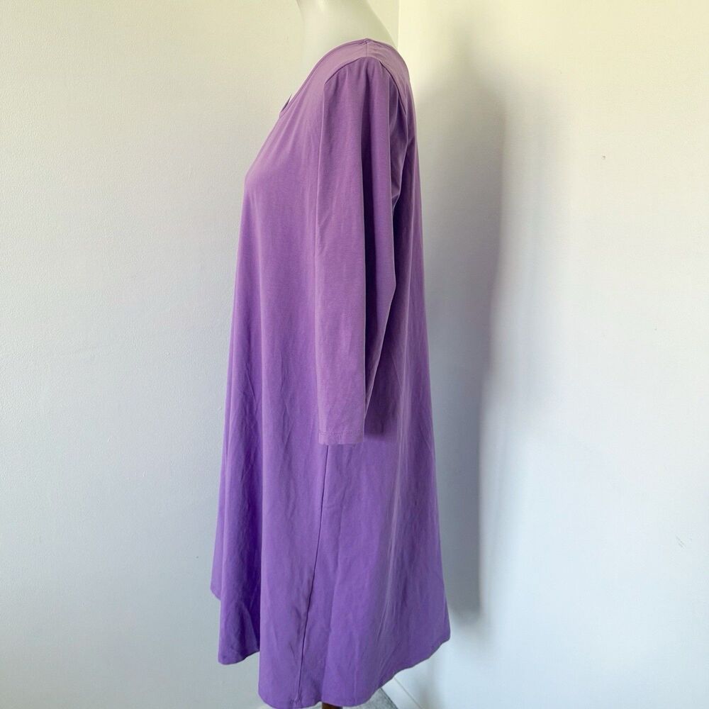 Attitudes by Renee Dress Sz 1X Regular Jersey Knit Purple Cotton Stretch Lilac - Picture 8 of 16